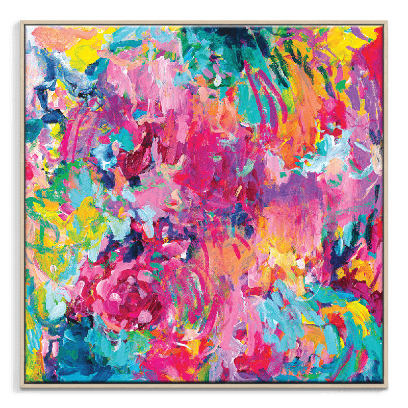 Sunny Escape by Amira Rahim - Painting, No Matte, Brown Floater Framed Canvas, 102cm H x 102cm W x 5cm D