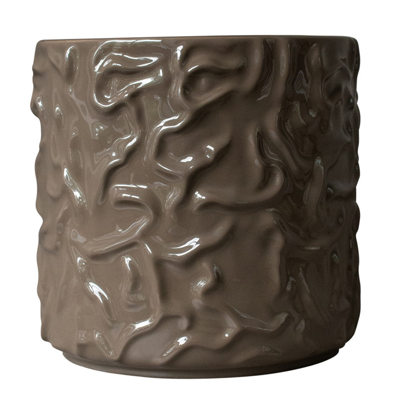 Vase de table en céramique Josephine, Grège, H 12,6 po x l 4,75 po x P 4,75 po