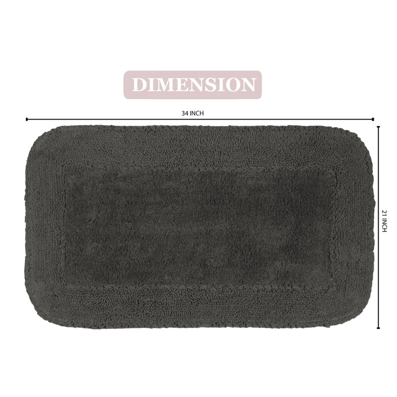 Maytham Bath Rug, Gray, Rectangle - 21" W x 34" L