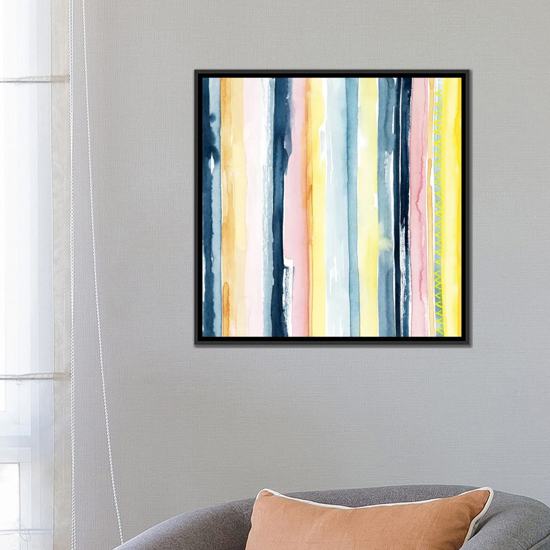 « crépuscule stream ii », impression sur toile, H 18 po x l 18 po x P 1,5 po, Toile avec cadre noir, Pas de tapis