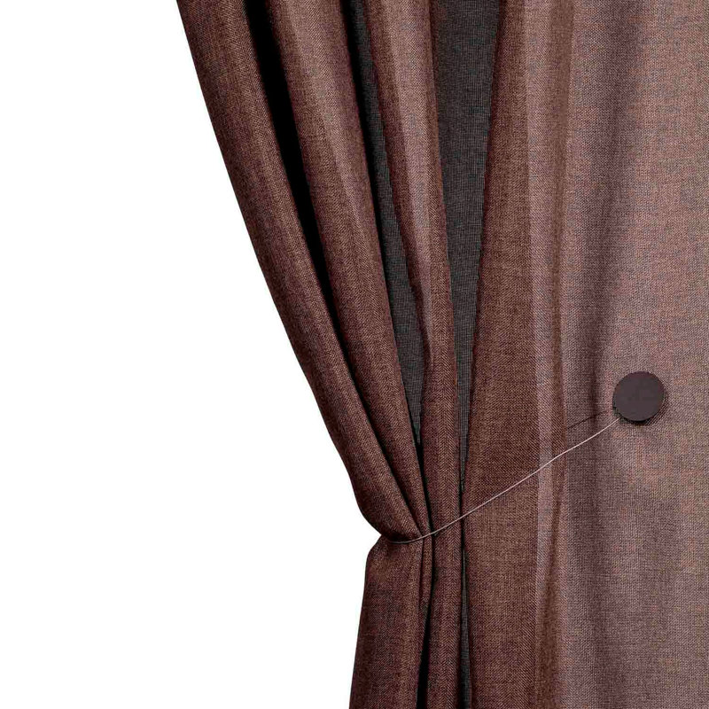 Cinnamon Sheer Curtain Single Panel, 145 x 290cm, Dark Brown