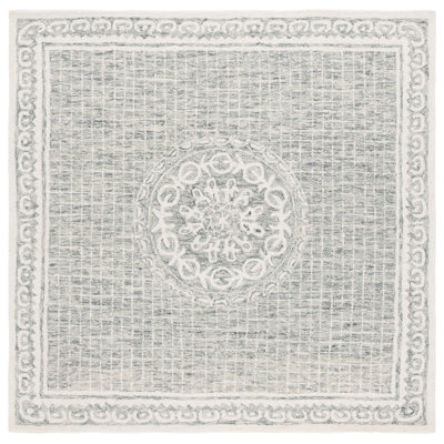 Fernet Ebony Hand Tufted Wool & Cotton Damask Rug