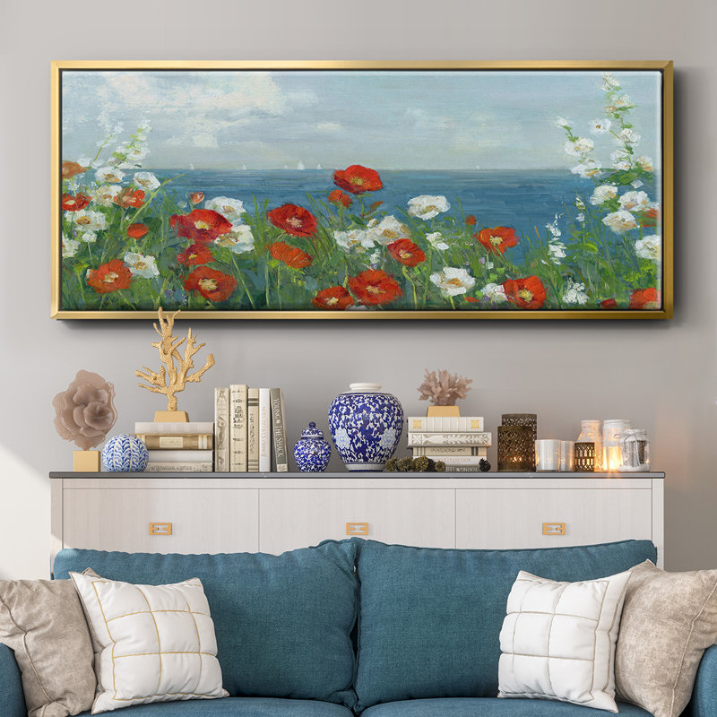 Through the Flowers- Framed Canvas, 20" H x 50" W