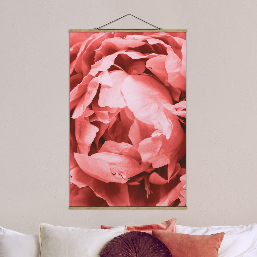 Stoffbild Peony Blossom Coral