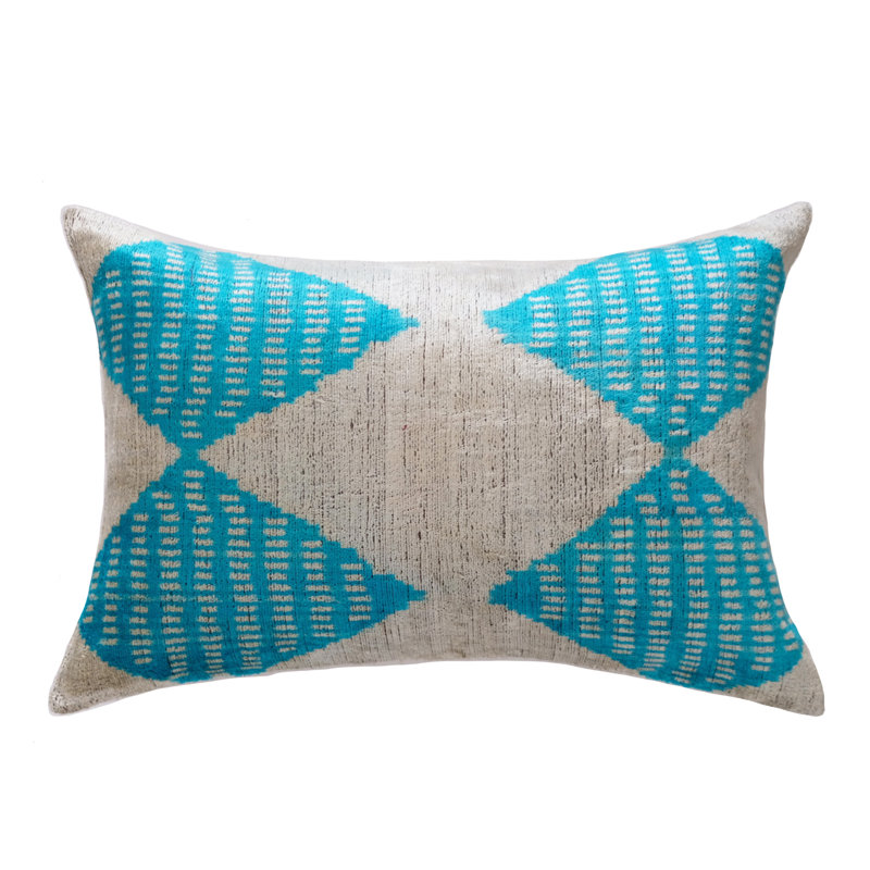 Frye Feather Throw Pillow, Ikat 4