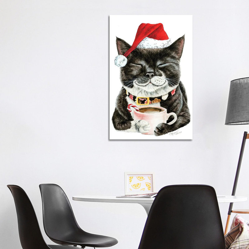 Purrfect Morning Christmas - Wrapped Canvas Painting, 101.6cm H x 66.04cm W x 1.905cm D