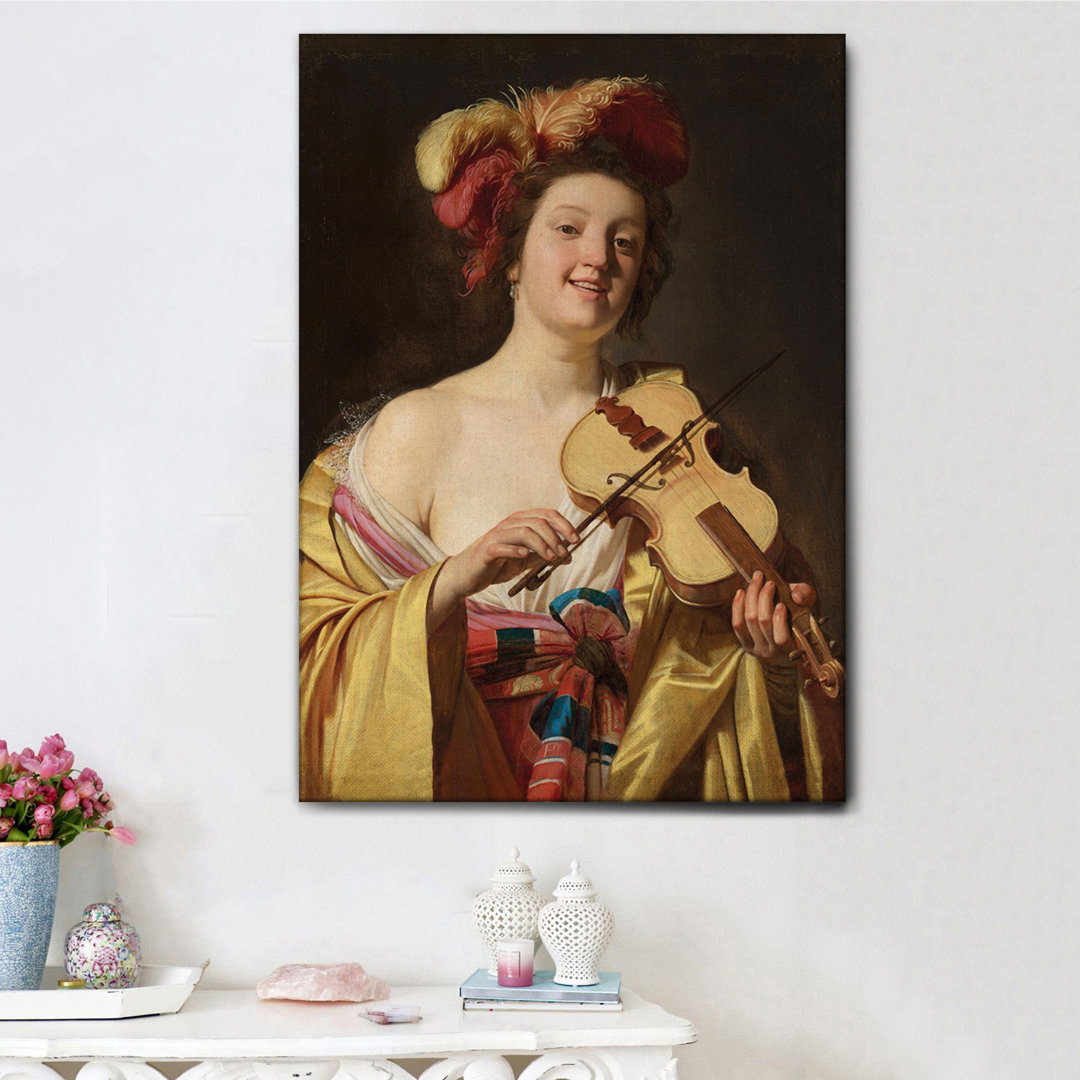 Leinwandbild Girl with the Pearl von Johannes Vermeer