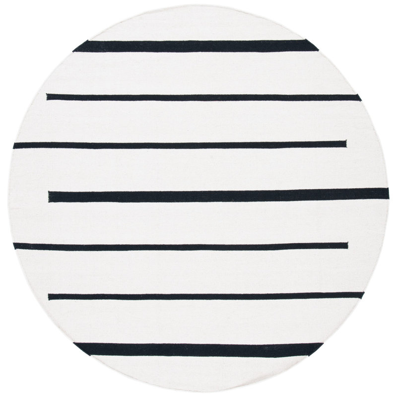 Mana Cotton Striped Indoor Rug, Round 6'