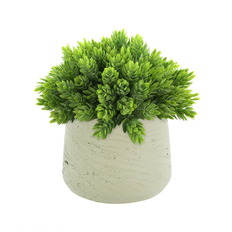Faux Succulent in Fiberstone Pot, Beige