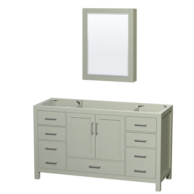 Sheffield 60" Single Bathroom Vanity Base Only, Light Green