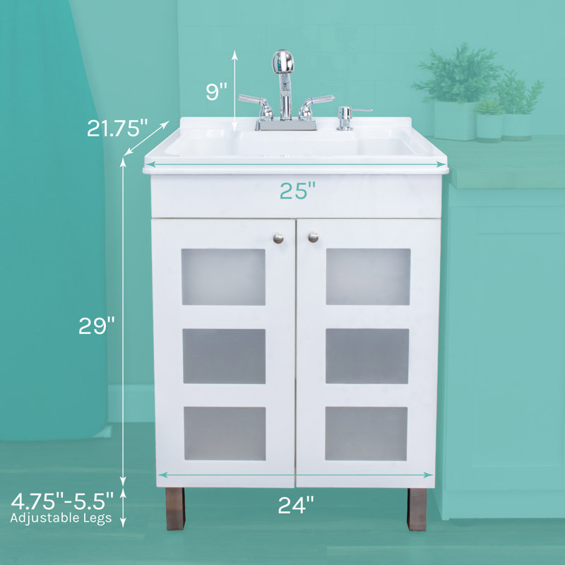 Ensemble de meuble-lavabo simple 24 po Hamdy, Chrome