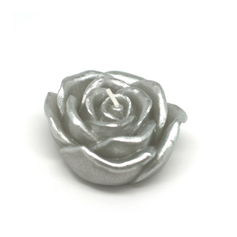 Bougie flottante sans parfum Rose, 12, Argent