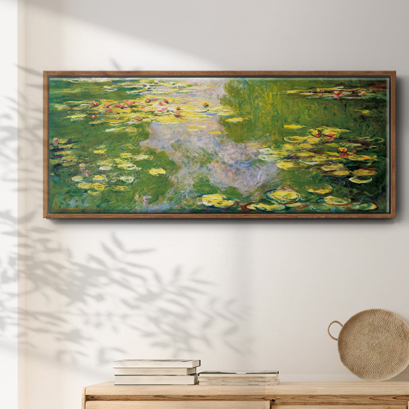 Nymphéas sur toile, reproduction d'art sur toile, Noyer