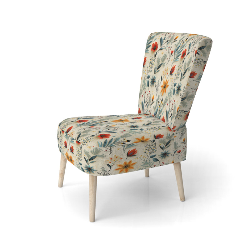 Fauteuil d'appoint rembourré vert et jaune Retro Bouquet Revival