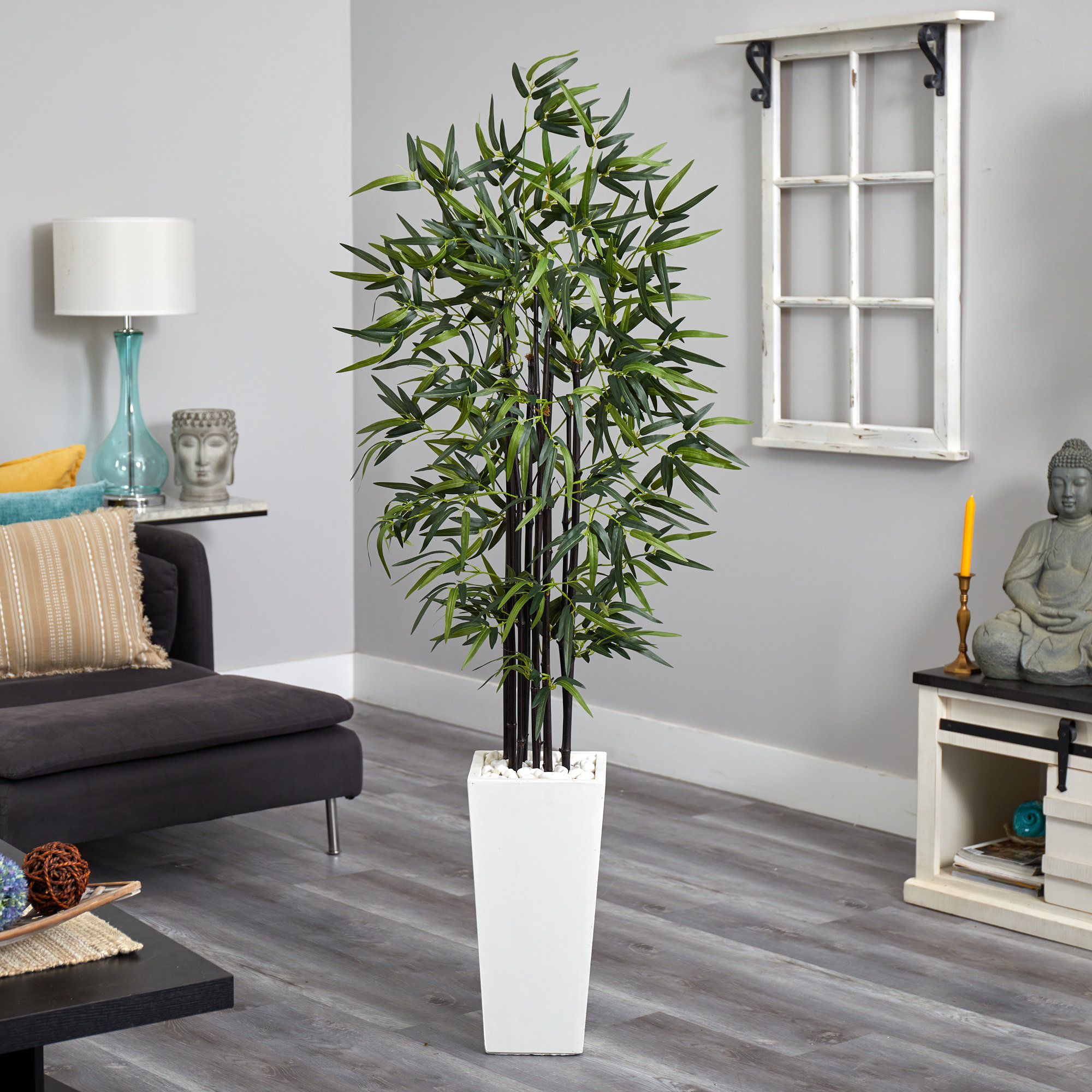 Orren Ellis 66'' Faux Bamboo Plant in Ceramic Planter & Reviews | Wayfair