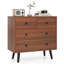 Commode 4 tiroirs pour chambre à coucher Commode large avec rails de guidage en métal noyer-18920718