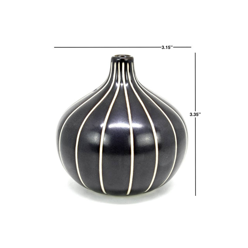 Ava-Grace Handmade Table Vase, 3.4" H x 3.2" W x 3.2" D