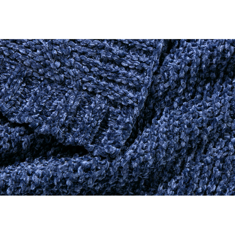 Jeté Diamond Chenille - Bleu marine, Blue