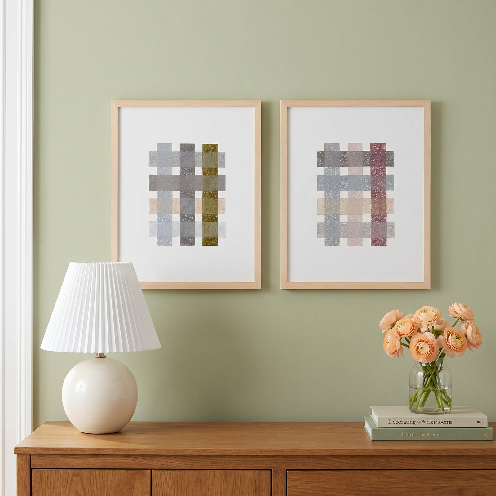 Lancel "Gridlock Vertical" Print by Beth James, Maple Framed, 38'' H X 60'' W X 1.25'' D
