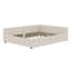Lit plateforme tapissier avec port USB et 2 tiroirs