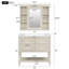 Meuble-lavabo de 36 po avec armoire à pharmacie, armoire à miroir moderne avec tablette réglable, armoire de rangement pour salle de bain à 4 tiroirs, armoire de rangement pour cadre de salle de bain en bois massif