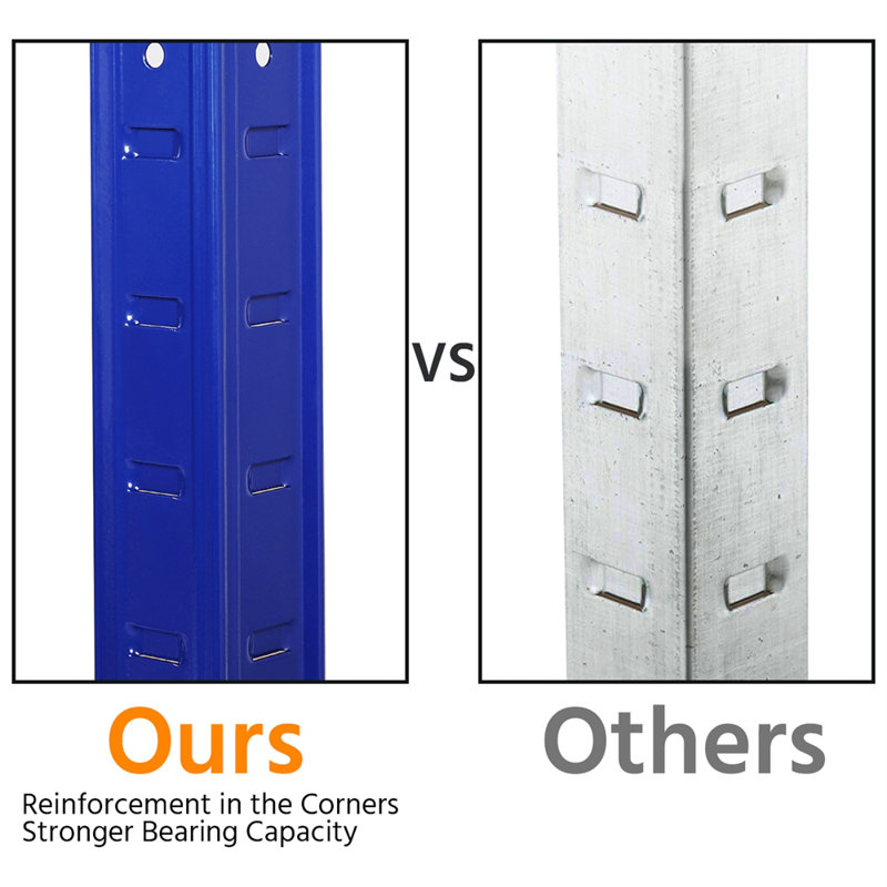 120cm W Steel Storage Rack, Blue/Natural