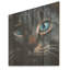 Chat, yeux bleus, chat, art mural sur bois de pin naturel-916961035