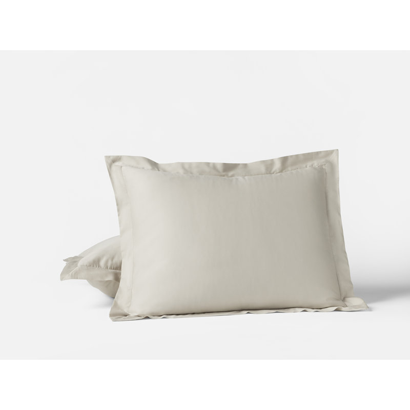 Taie décorative en satin de coton organique Cloud, Standard, Stone