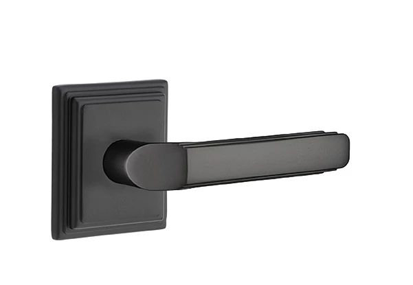 Passage Door Lever, Right, Flat Black