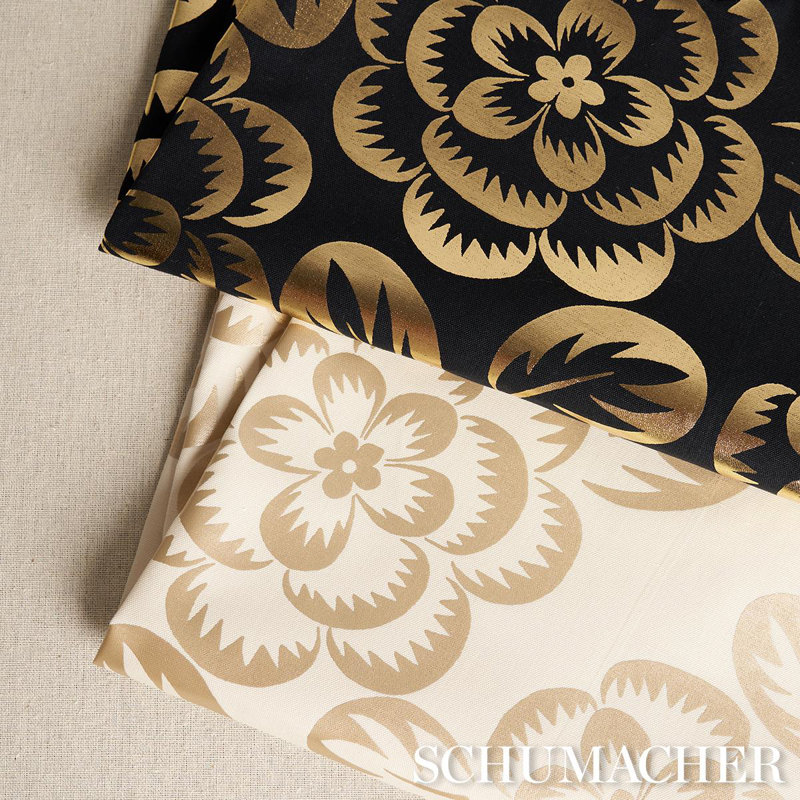 Angelica Floral Fabric, Champagne/Ivory