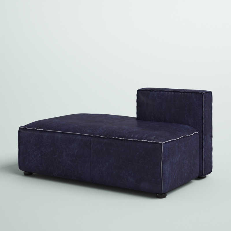Méridienne Quamine, Vintage Blue Genuine Leather