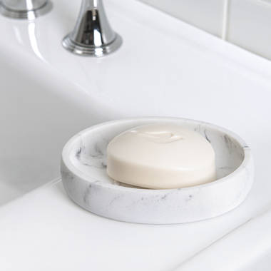 Healvian Shower Steamer Holder Decorative Tray Ceramic Soap Dish Bar Marble  Pattern Round Soap Bar Holder Self Draining Soap Saver for Bathroom