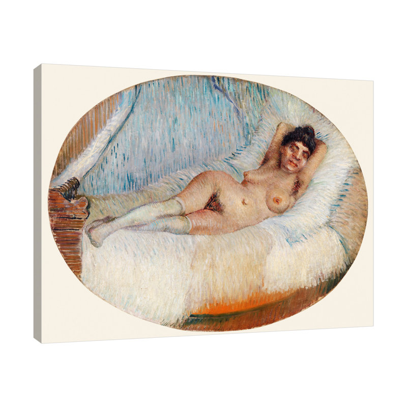 «Reclining Nude» par Vincent Van Gogh - reproduction d'art sur toile tendue, H 12 po x l 15 po x P 1,5 po