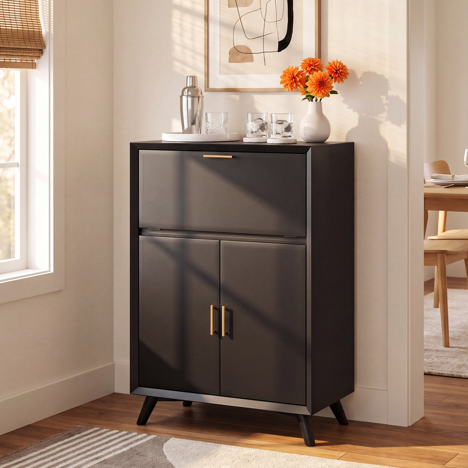 Williams 32 " L Bar Cabinet, Black