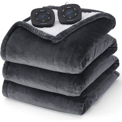 Winter Electric Blanket Soft Flannel Heated Blanket, Fast Heating with 10 Time Settings & 6 Heat Settings