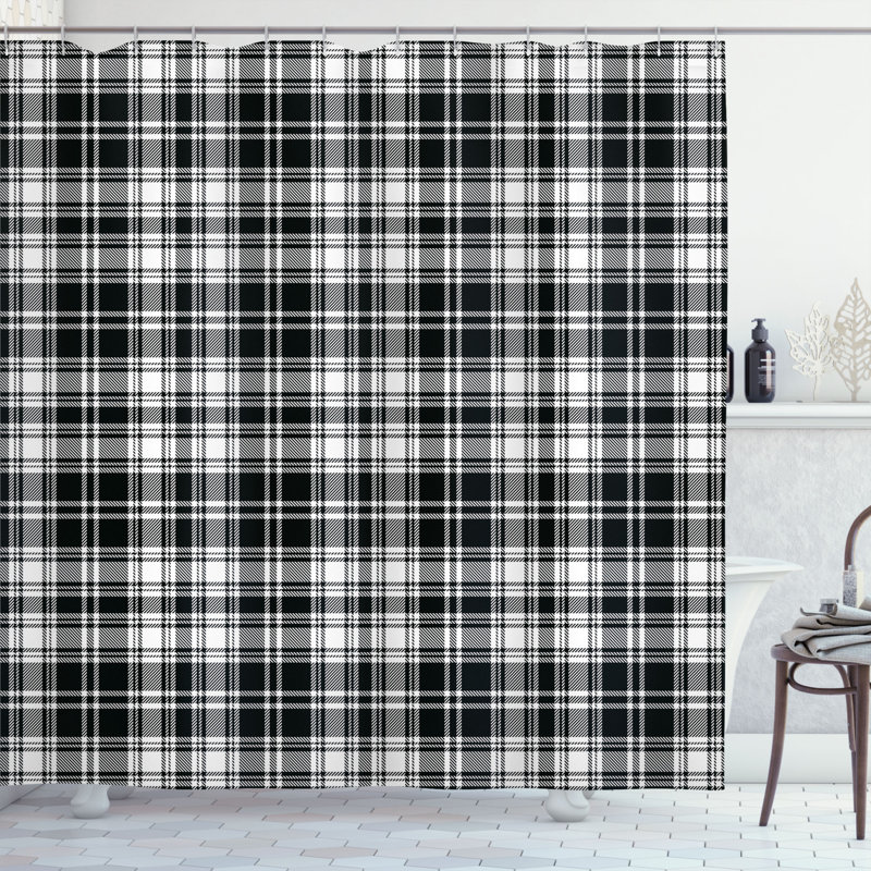 Rideau de douche à motif simple british tartan Elmwood, H 75 po x l 69 po