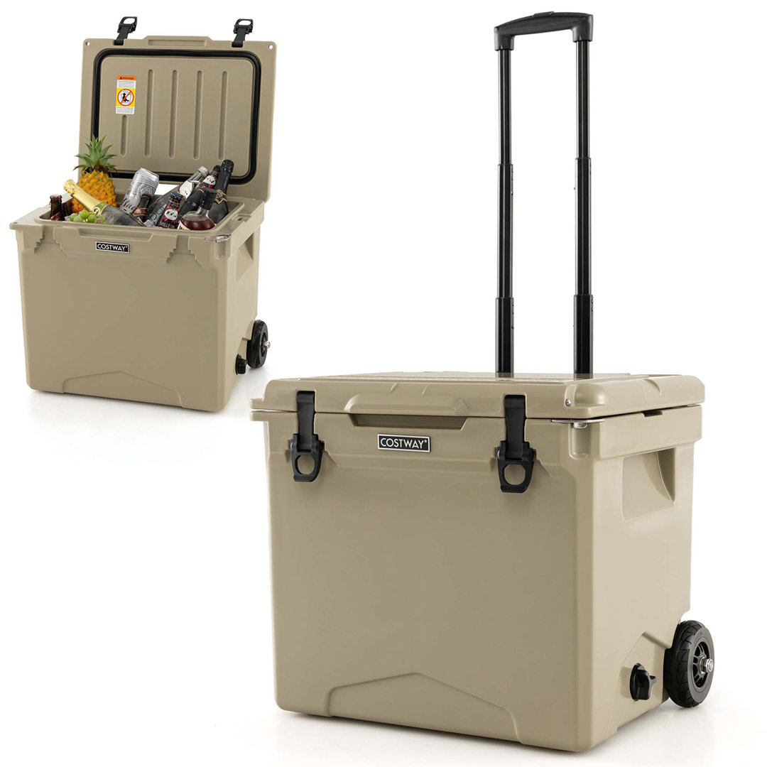 Costway 42 Quarts Wheeled Ice Chest Cooler Costway