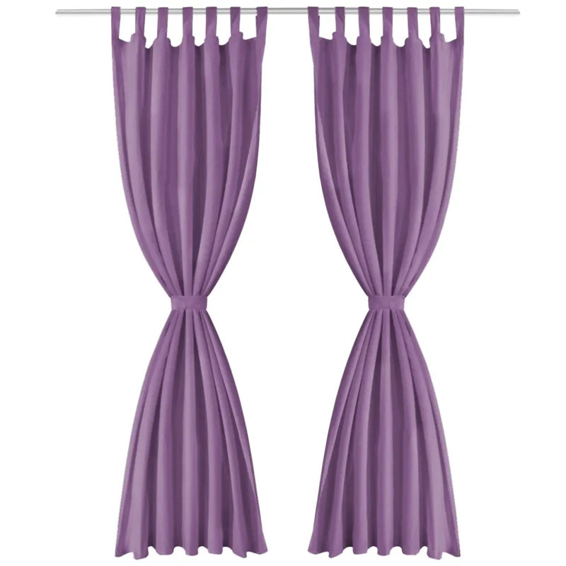 Bachar Semi Sheer Curtain Pair, 140cm Width x 225cm Drop, Lilac