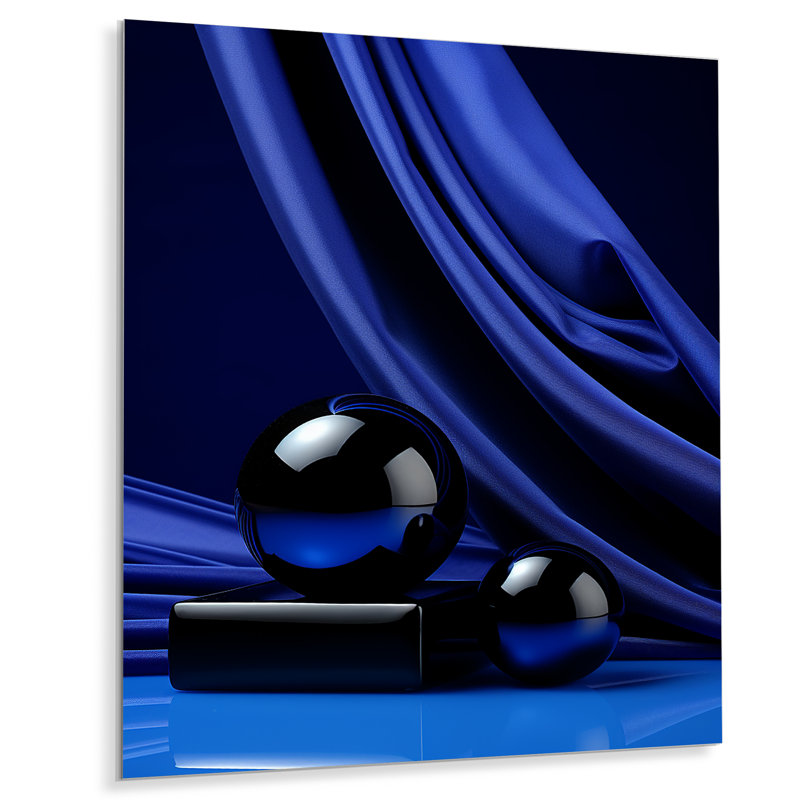 Sapphire Serenade Abstract Collages 1 - Abstract Collages, art mural en métal, H 20 po x l 12 po x P 1 po