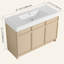 Meuble-lavabo autoportant 48 po avec lavabo en résine blanche et 3 portes d'armoire à fermeture en douceur