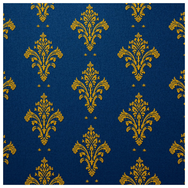 Gold Damask Pattern Comforter, Twin Extra Long