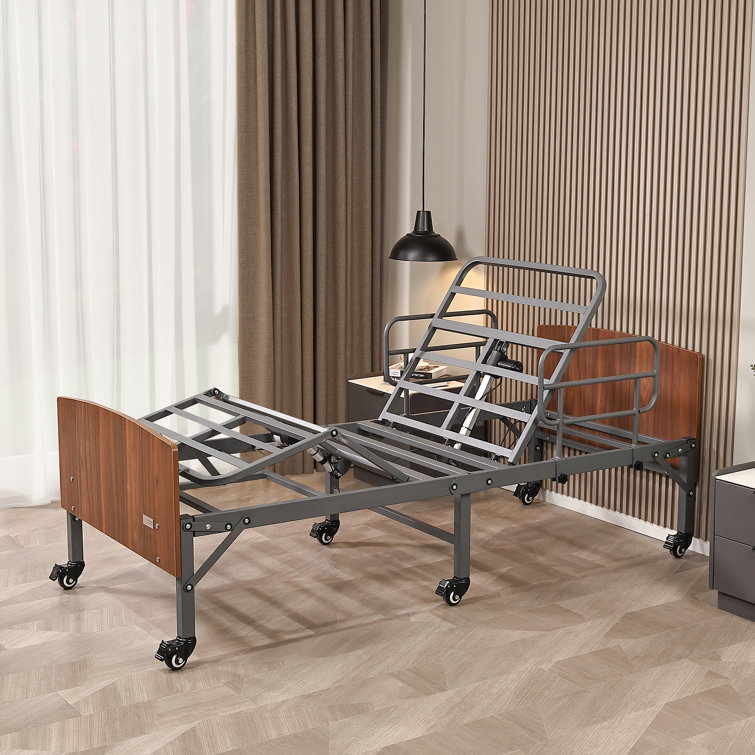 Massaging Zero Gravity Adjustable Bed Frame With Headboard, Pedal Locking Casters, Dual Side Rails - 3200 Series