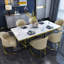 Modern White Faux Marble Dining Table with Double Pedestals Base Pre-Assembly-175376638