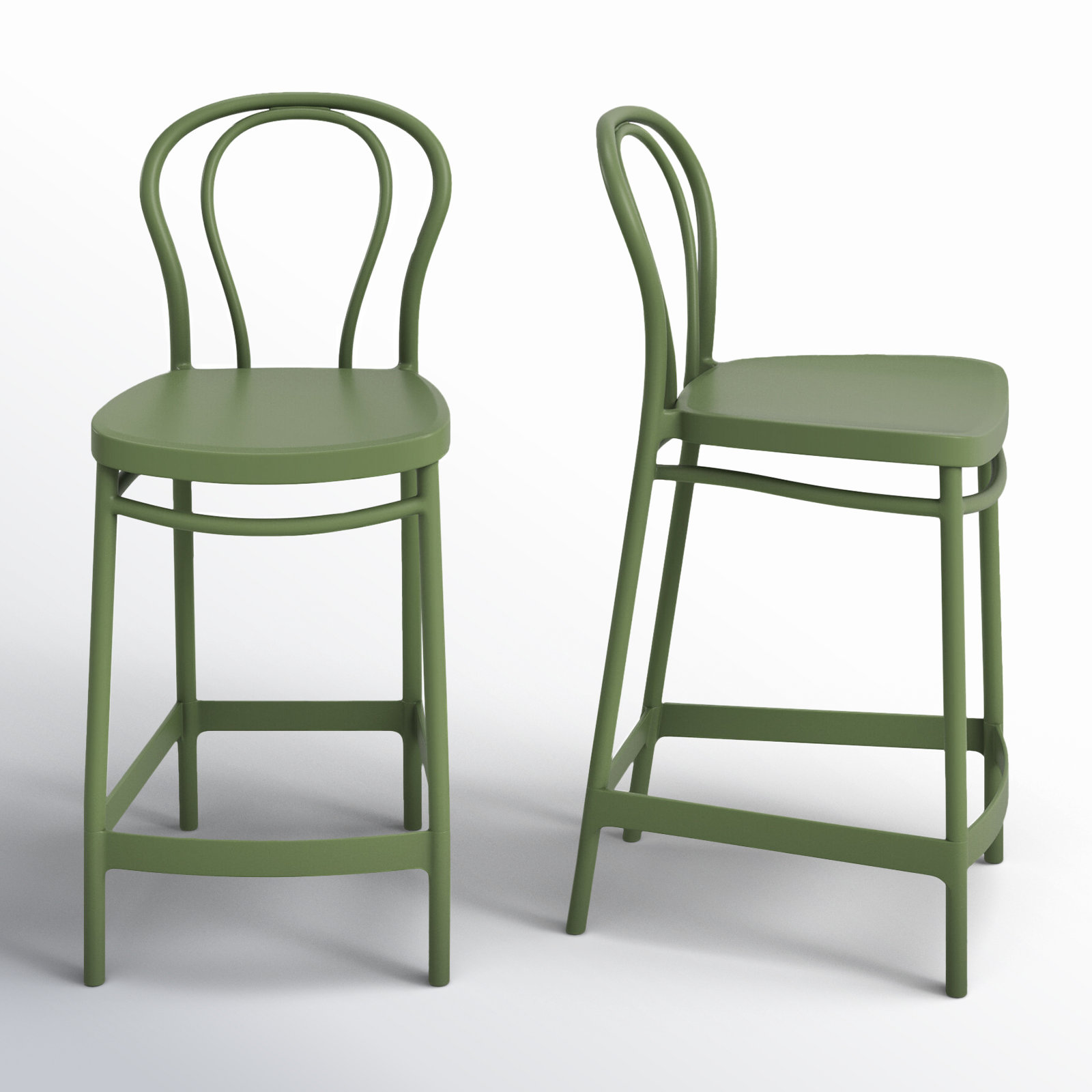 Farrah Patio Bar Stool, Olive Green, Counter Stool (25.6" Seat Height)