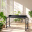 Table de lit mobile réglable en acier l 62,99 po x P 18,5 po x H 5,51 po VEVOR