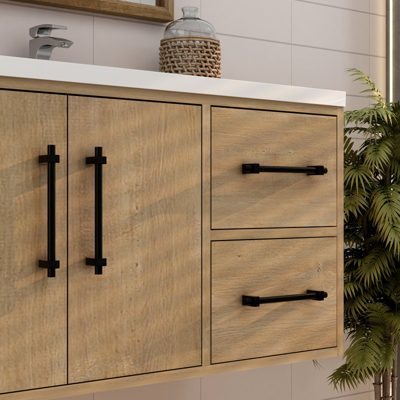 Victoria 35.4'' Single Bathroom Vanity with Acrylic Top, Oak