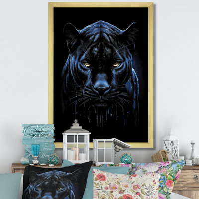 «Black Blue Panther Onyx Majesty Scratch On», reproduction sur toile