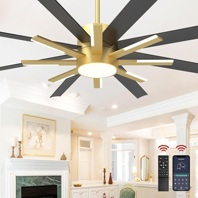72 Inch Large Ceiling Fans With Lights And Remote,Indoor/Outdoor...
