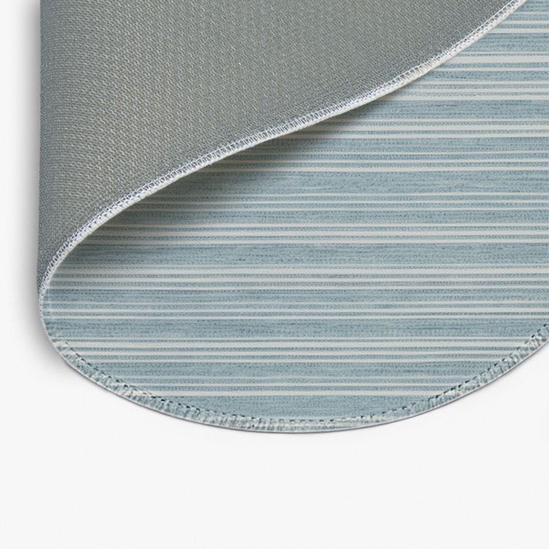 Tapis intérieur / extérieur gris HorizontalStripes, Rond 5 pi
