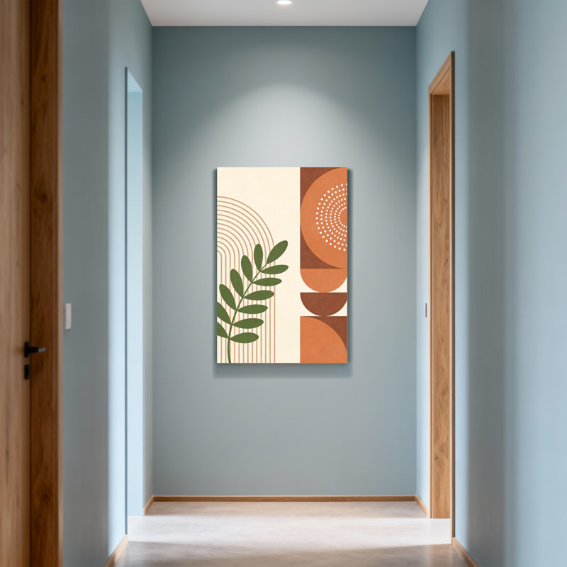 Abstract Abstract Geometric Shapes With Leaf Motif